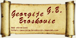 Georgije Brošković vizit kartica